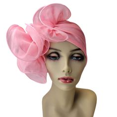 Womens Unique Turban Head Scarf - Custom Made And Hand Made. This Bubblegum Pink Turbanista Is Absolutely Gorgeous, Different And Fabulous! A Must Have For The Bold And Confident Socialite Women, For Singers And Performers , For Those Who Love To Flaunt Their Fashion Styles Very Versatile For Any Occasion- From Everyday Wear To Fashionable Events. This Turbanista Can Be Worn In Many Different Ways, As Depicted In The Pictures Can Be Worn As A Full Or Partial Head Covering. Some Also Prefer To Ad Pink Headscarf Headband, Pink Spring Headwrap One Size, Pink Headwrap For Party, Spring Party Headwrap One Size, Chic Summer Headwrap, Adjustable Pink Headscarf For Spring, Adjustable Pink Headwrap For Spring, Pink Adjustable Headwrap For Spring, Adjustable Pink Turban