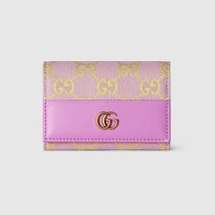 Gucci GG card case Gucci Wallet Aesthetic, Luxury Gucci Wallets For Women, Gucci Key Wallet, Gucci Cardholder, Wallet Aesthetic, Lilac And Yellow, Wallet Gucci, Dream Shoe, Girls Gift Guide