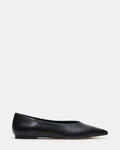 IDALINE Black Leather Pointed Toe Ballet Flat | Women's Flats Pointed Toe Ballet Flats, Leather Wear, Womens Ballet Flats, Women's Flats, Ballet Flat, Toe Designs, Black Flats, Shoe Care, Womens Flats