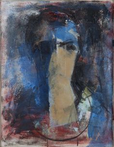 an abstract painting of a woman's face