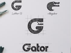 some type of logo designed to look like alligators and g is for gator