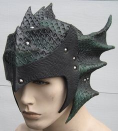 Dragon Scale Armor, Armour Helmet, Leather Helmet, Scale Armor, Leather Armour, Armor Helmet, Gothic Dragon, Dragon Armor, Dragon Costume