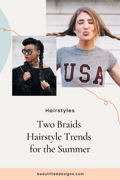 Two Braids Hairstyle, Two Braids Hairstyles, Different Hair Lengths, Hairstyle For Black Women, Weave Hairstyles Braided, Two Braid Hairstyles