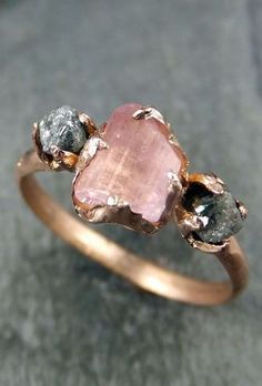 raw stones Raw Pink Tourmaline, Ring Inspo, Wax Carving, Eternity Rings, Crystal Accessories, Rose Gold Engagement, Lost Wax, Diy Schmuck, Raw Stone