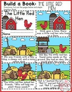 the little red hen worksheet for children to learn how to build a book