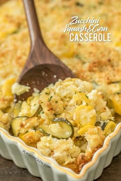 a casserole dish with zucchini and cheese