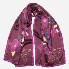 Burgundy Italian Silk Satin Evening Shawl Blue And Magenta, Shawl For Women, Evening Shawls, Long Silk Scarf, Como Italy, Large Scarf, Shawl Wrap, Polyester Satin, Designer Clothes For Men