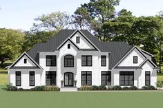 this is an artist's rendering of the front elevation of these luxury home plans