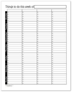 a printable planner with the words things to do this week on it and an image of