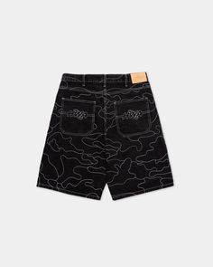 Camo Jorts, Tyler The Creator Outfits, Style Jorts, Cute Online Clothing Stores, Stamped Leather, Contrasting Stitching, Dope Outfits For Guys, Concept Clothing, Chill Fits