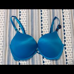 Brand New Never Used Elegant Stretch Blue Bra, Elegant Blue Stretch Bra, Elegant Blue Summer Bra, Elegant Blue Seamless Bra, Blue Padded Cup Bra By Victoria's Secret, Victoria's Secret Stretch Blue Bra, Victoria's Secret Blue Bra With Padded Cups, Victoria's Secret Padded Blue Bra, Victoria's Secret Blue Push-up Bra