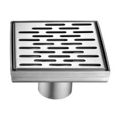 Keep your bathroom dry and safe with our shower drain!Save in the Alfi ABSD55B-BSS shower drain, keeping liquids from collecting in the shower area to maintain a safe bathroom environment for you. It is made of 18 gauge premium-grade stainless steel, ensuring that even in damp and humid areas, it will preserve a long-term solution for your drainage needs. Plus, this drain has grooved holes, making it easier to clean compared to traditional drains.This Alfi ABSD55B-BSS square floor drain measures 5-1/8", reducing the possibility that organic matter and debris will get trapped and cause unpleasant odors. Also, we recommend installing a shower floor with a slight slant in the direction of the drain to maximize water drainage. Moreover, its shower drain bases (ABDB55) in PVC or (ABDB55CI) in c Bathroom Drainage, Square Shower Drain, Linear Shower Drain, Unclog Drain, Bathroom Sink Drain, Shower Parts, Shower Drains, Master Bath Ideas, Wet Room