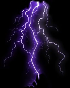 a purple lightning bolt in the dark sky