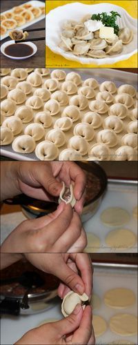 the process of making dumplings is shown here