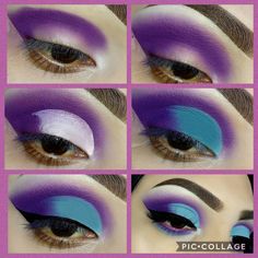 Eye Shape Makeup, Purple Eyeshadow Looks, Easy Eye Makeup Tutorial, Purple Makeup Looks, Makeup 2023, 2022 Makeup, Blue Makeup Looks, Pretty Eye Makeup, Face Fashion