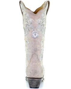 Corral Women's White Floral Embroidered Western Boots - Snip Toe, White Heeled Cowgirl Boots, Shyanne Boots, Boots Country, Bridal Boots, Wedding Boots, Corral Boots, Ariat Boots, Roper Boots, Heel Caps