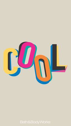 the word cool is made up of colorful letters