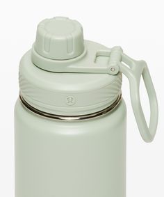 a light green water bottle with a handle