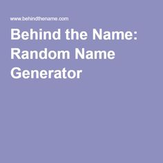 the text behind the name random name generator on a purple background with an image of a cat