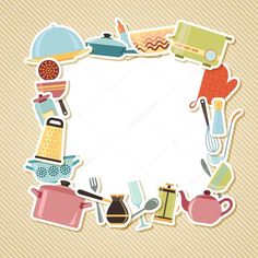 the word does surrounded by various kitchen utensils and cooking items stock photo - 959