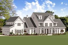 this is an artist's rendering of the farmhouse style house plans for your home