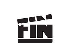 a black and white logo with the word fin