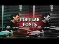 two men sitting at a desk with the words popular fonts above them in front of them