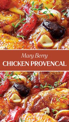 Mary Berry Chicken Provencal Provencal Chicken, Chicken Provencal, French Recipes Authentic, Mediterranean Chicken Recipes, Mary Berry Recipes, Mary Berry Recipe, Berry Recipes, Dry Vermouth, Chicken Entrees