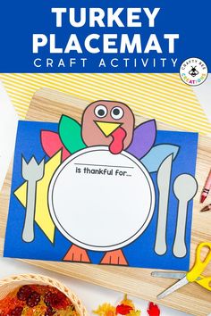 turkey placemat craft activity for thanksgiving