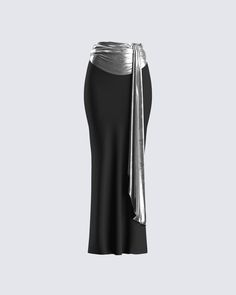 Unleash your inner mystique with this dramatic black draped maxi skirt 🖤 Crafted from lame jersey fabric, featuring an elastic waistband, mermaid silhouette, a sash feature, and ruching details - this skirt will do a lot more than just make a statement 😙 Luxury Draped Maxi Skirt For Evening, Luxury Fitted Maxi Length Draped Skirt, Luxury Chic Ruched Maxi Skirt, Glamorous Fitted Luxury Maxi Skirt, Luxury Black Draped Skirt For Summer, Luxury Fitted Long Draped Skirt, Luxury Fitted Draped Skirt, Luxury Pre-draped Skirt For Night Out, Luxury Glamorous Skirt For Gala