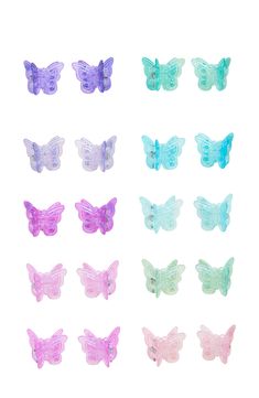 Your little one will love bringing a flutter of whimsy to their tresses with these colorful jaw clips. 3/4" x 5/8" Includes 20 clips Plastic/metal Imported Tiny Butterfly Hair Clips, Mini Butterfly, Korean Casual Outfits, Butterfly Hair Clip, Butterfly Clips, Korean Casual, Cute Butterfly, Butterfly Hair, Claw Clips