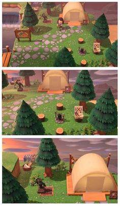 two different views of the same area in animal crossing