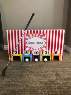 a golf themed card board with the number five on it