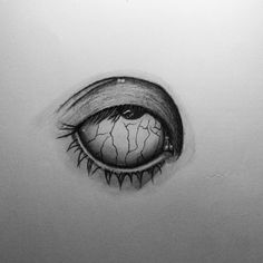 a drawing of an eye with teeth on it