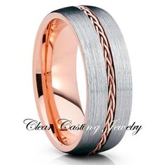 two tone gold and silver wedding band with braid inlay