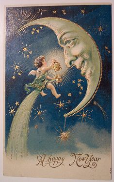 an image of a man and woman kissing on the moon with stars in the sky