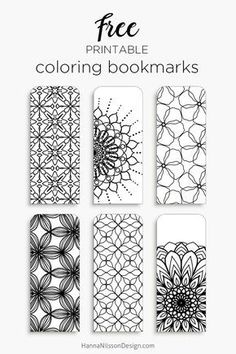 the free printable coloring bookmarks for adults and children are available in four different colors