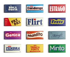 many different types of chocolates are shown in this image, including one with the word'filtra'on it