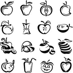 an image of apple icons on white background