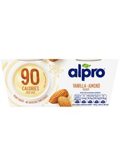 alpro yogurt with almonds on top