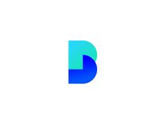 the letter d is made up of blue and green shapes