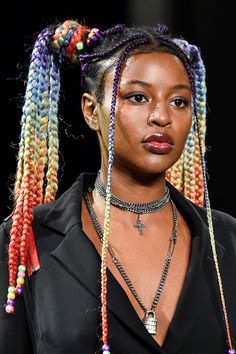 2019 braids hairstyle trends Braids Blonde, Rainbow Braids, Hair Afro, Pigtail Braids, Afro Punk, Braid Hairstyles, Box Braids Hairstyles, Aesthetic Hair, Model Hair