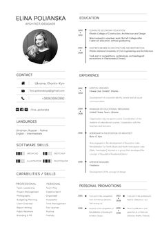 a professional resume template with an image on the top and bottom corner, in black and white