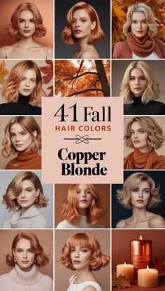 41 fall hair colors copper blonde True Autumn Hair Color, Blonde Box Dye, Gingerbread Blonde, Copper And Blonde, Autumn Blonde, Hair Colors For Fall, Fall Hair Colors Copper, Copper Blonde Hair Color, Hairdo Ideas