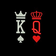 the letter k is made up of two different letters with hearts and crowns on them