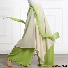 Olivia Mark - Classical Dance Performance and Practice Wide-Leg Trousers in Loose, Flowing Chiffon Skirt Pants Wide Leg Casual Pants, Anime Lingerie, Elegant Pant, Classical Dance, Dance Pants, Style Sportif, Casual Wide Leg Pants, Kawaii Dress, Pantalon Large