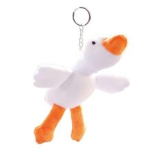 an orange and white stuffed animal keychain