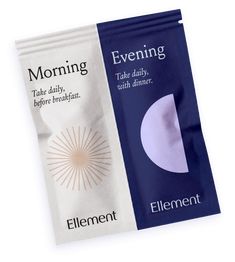 two packets of morning and evening tea on a white background with the same product in each packet