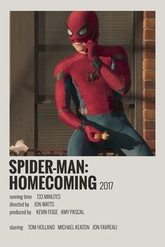 the poster for spider - man home coming