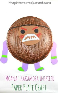 the paper plate craft is made to look like a coconut